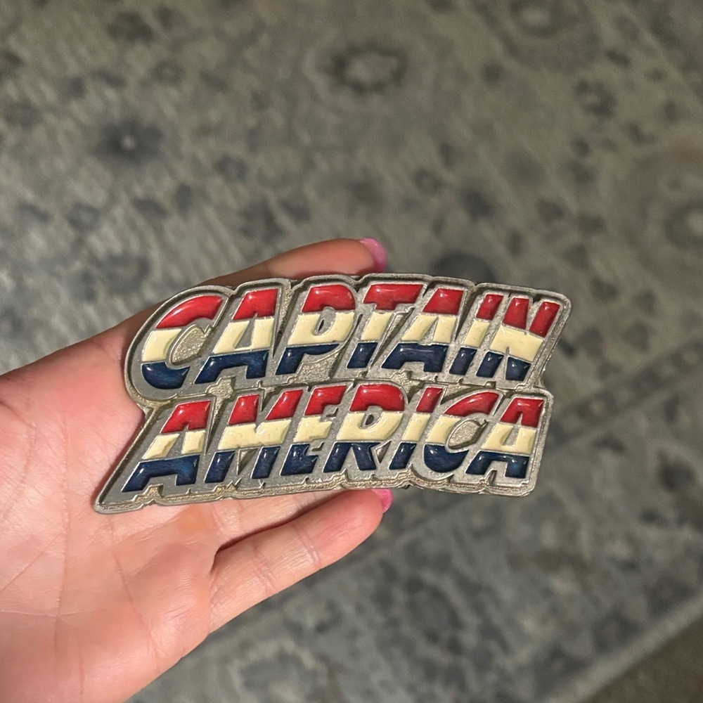 Captain America Enamel belt buckle Patch - Red, White, Blue